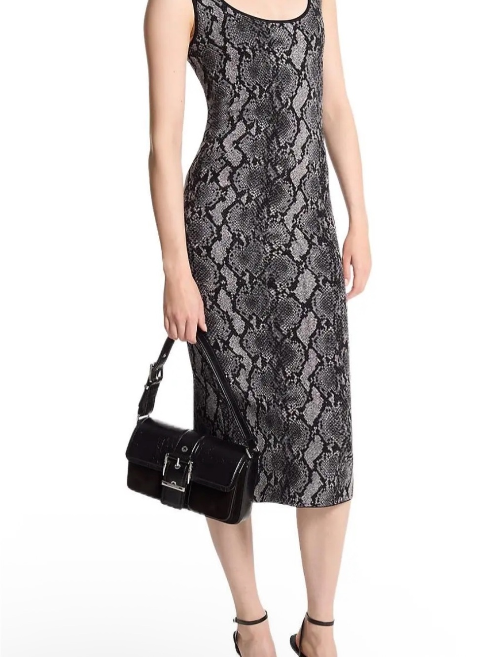 Michael Kors NWOT Snake-Print Bodycon Midi Dress xs s m